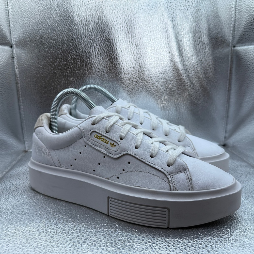 Size 6.5 Adidas Sleek Super Sneakers Womens White Excellent Platform EF8858